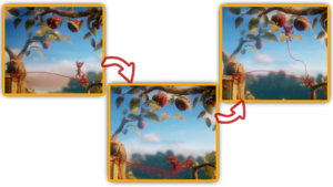 unravelの糸を使ったハイジャンプアクション画像